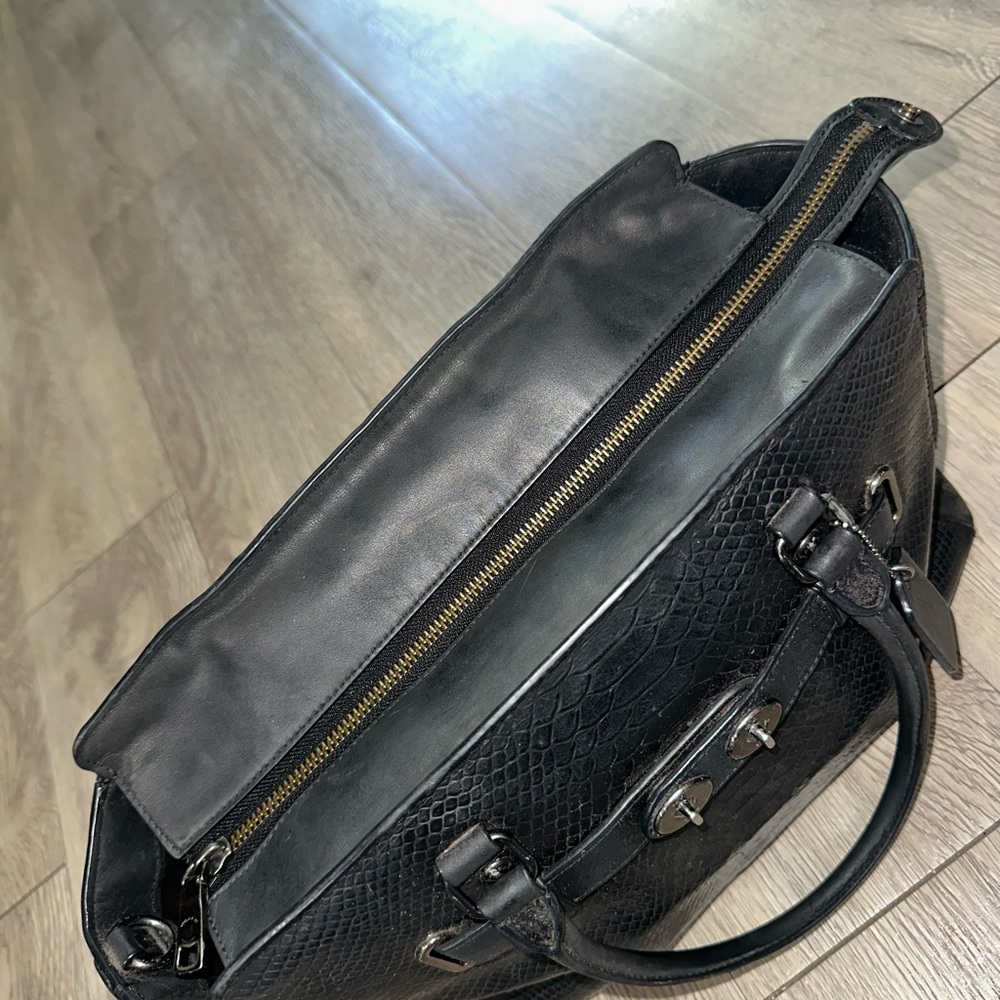 Coach Black Blake Carryall Satchel Python Embosse… - image 8